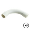 Manguito pvc curvado a 90° ø 16 mm, gris, 5 unidades