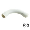 Manguito pvc curvado a 90° ø 25 mm, gris, 10 unidades