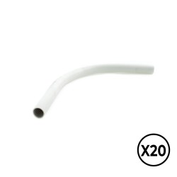 Curva rígida pvc ø 16 mm, gris, 20 unidades