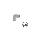 Codo inspeccionable gris 90° de pvc ø 20 mm, 25 unidades