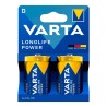 Pila alkalina longlife power d - lr20 (blister cartón 2 uds) ø34,2 x 61,5 mm