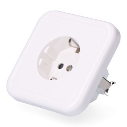 Base t/t empotrar tipo schuko 10/16 a 250 v, blanca (retractilado)