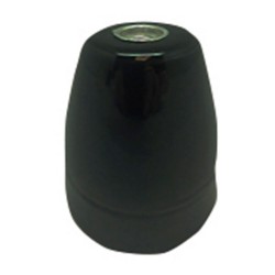 Portalámparas cerámico vintage e27, 100 w 250 v, negro, ø47 x 59 mm (retractilado)