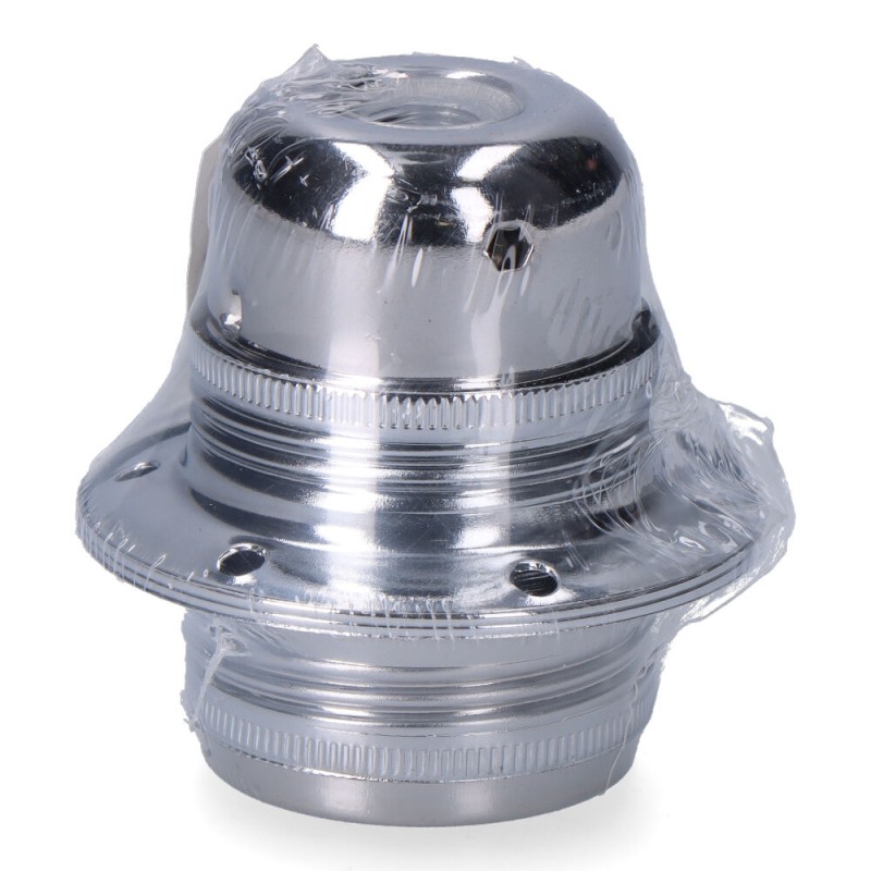 Portalámparas e27 metálico, 100 w 250 v, plata, ø60 x 40 mm (retractilado)