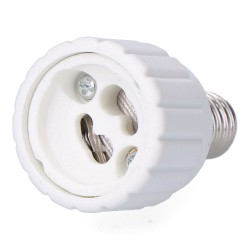 Convertidor de e14 a gu10, 2 a 230 v, blanco, ø33 x 56 mm (retractilado)