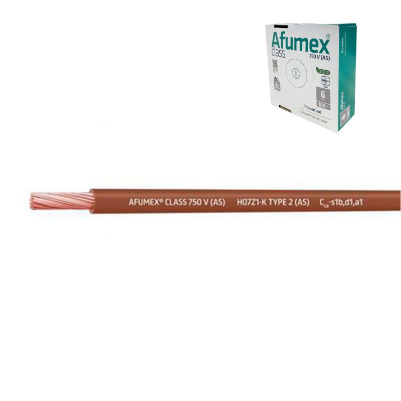 Cablecillo h07z1-k(as) 6,0 mm marron euro/m