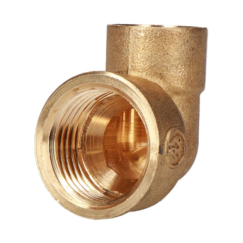 Codo hembra 90 1/2" x 15 mm latón