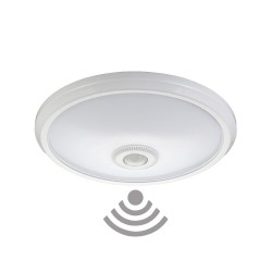 Aplique de superficie led con sensor crepuscular y movimiento ip20 2 x e27 ø30 x 9,6 cm