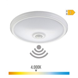 Aplique de superficie led con sensor ip20 15 w 4000 k luz dia ø29 x 6 cm