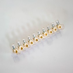 Regleta ciega transparente 10 polos 10 mm