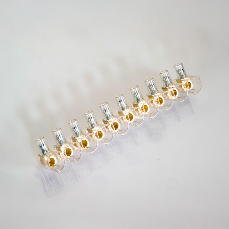 Regleta ciega transparente 10 polos 16 mm