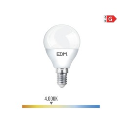 Bombilla esferica led e14 5 w 400 lm 4000 k luz dia ø4,5 x 8 cm