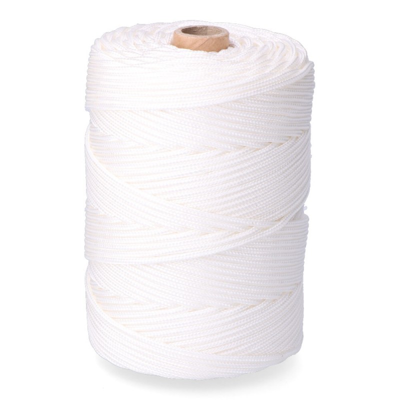 Cordón trenzado polipropileno riel blanco, calibre 3 mm x 200 m