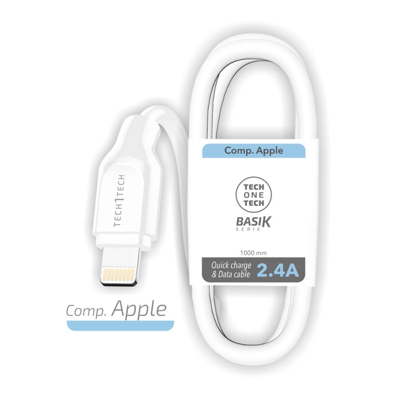 Cable usb-a a lightning 1 m blanco