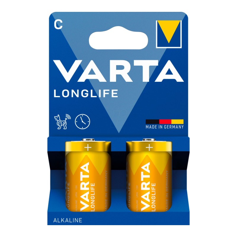 Pila alkalina longlife c - lr14 (blister cartón 2 uds) ø26,2 x 50 mm