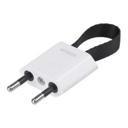 Clavija 2p+tt schuko salida frontal y lateral 10 a 250 v~ facil extracción blanca