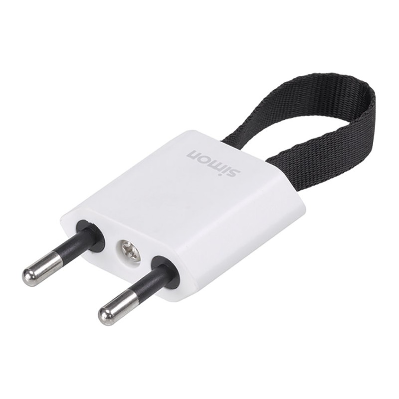 Clavija 2p+tt schuko salida frontal y lateral 10 a 250 v~ facil extracción blanca