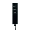 Adaptador 3 conectores usb a con fijación 1,5 m negro