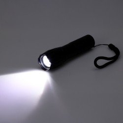 Linterna led aluminio 12,5 cm, con zoom, 3 x aaa (no incluidas), negra, 125 x 30 x 30 mm
