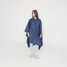 Poncho chubasquero plegable azul oscuro