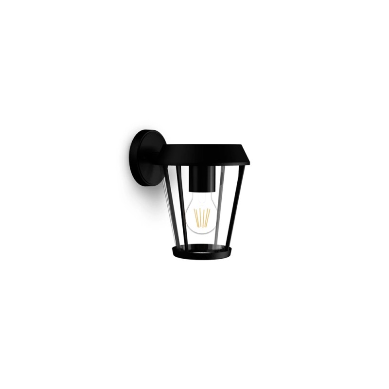 Aplique exterior sunera e27 25 w sin bombilla, color negro, luz hacia abajo