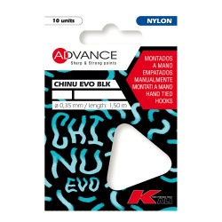 Paquete 10 anzuelos chinu evo blk 2 ø 0,30 mm 1,50 m