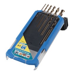 Brocas para metal hss cobalto rectificada, juego 6 piezas, ø2,00 - 8,00 mm