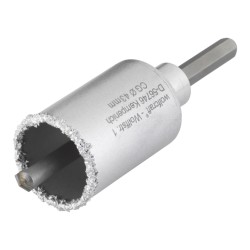 Corona de perforación recubierta de carburo de tungsteno, con adaptador, ø43 x 55 mm