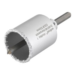 Corona de perforación recubierta de carburo de tungsteno, con adaptador, ø53 x 55 mm