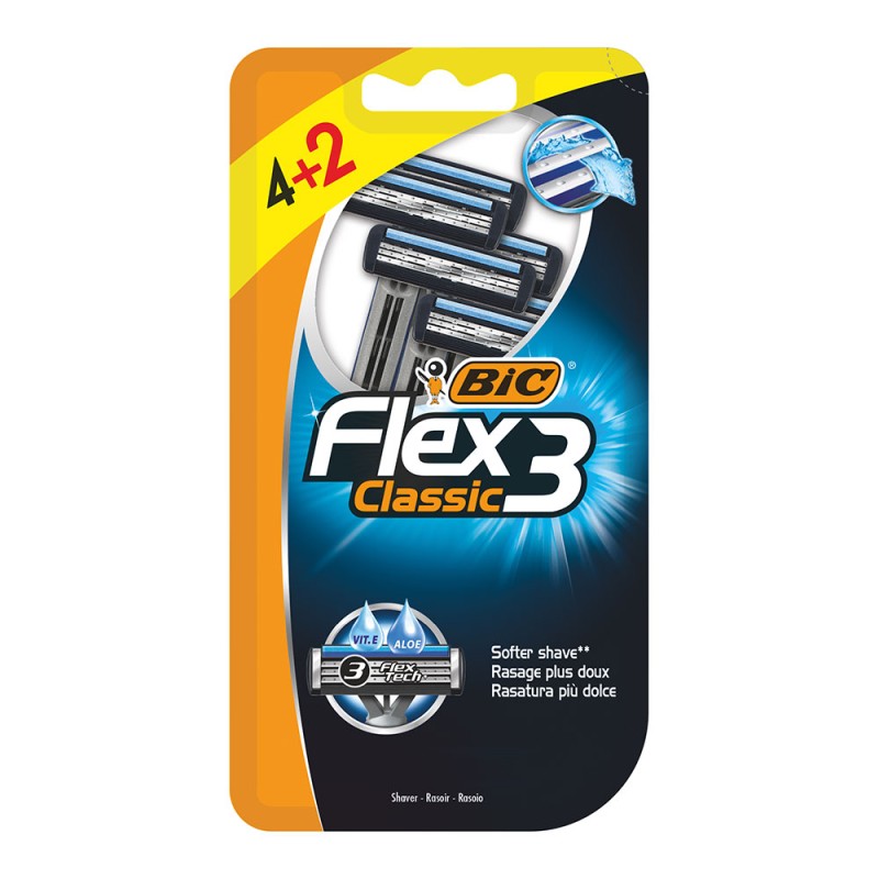 Maquinilla de afeitar flex 3 classic blister 4 + 2 uds
