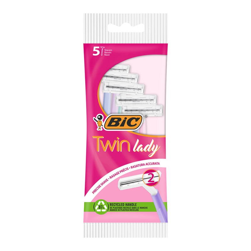 Maquinilla depilar desechable twin lady pack 5 uds