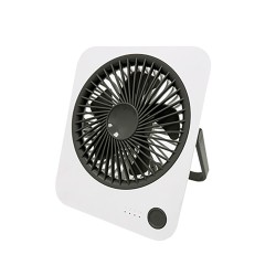 Ventilador de mesa recargable, 1200 mah, blanco y negro