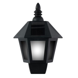 Aplique solar led, luz fria/efecto llama, ip44, negro