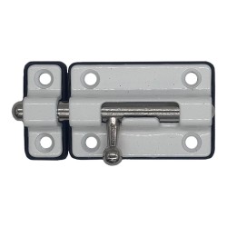 Pasador cerrojo base plástica. 50 mm blanco