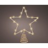 Adorno estrella para árbol navidad, dorada, 20 led, 23 x 6 x 25,5 cm