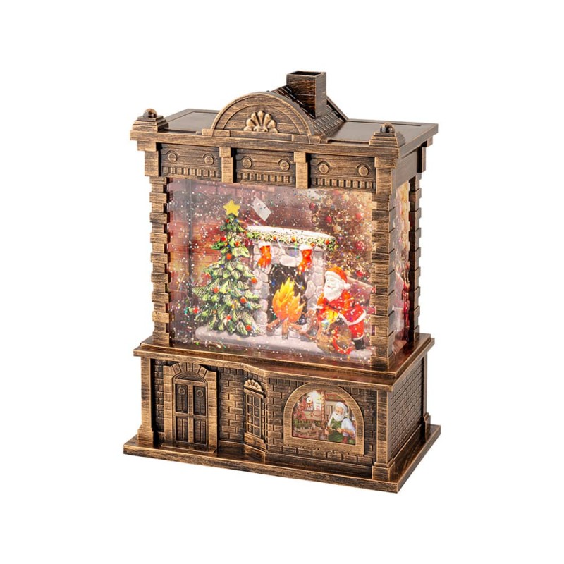 Farol de agua santa claus con música 16,5 x 9,5 x 21,7 cm