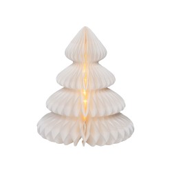 Árbol blanco de papel, 40 leds, ø42 x 48 cm