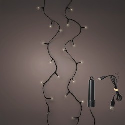 Guirnalda led multifunción con bateria, luz cálida, exterior, 7,4 m