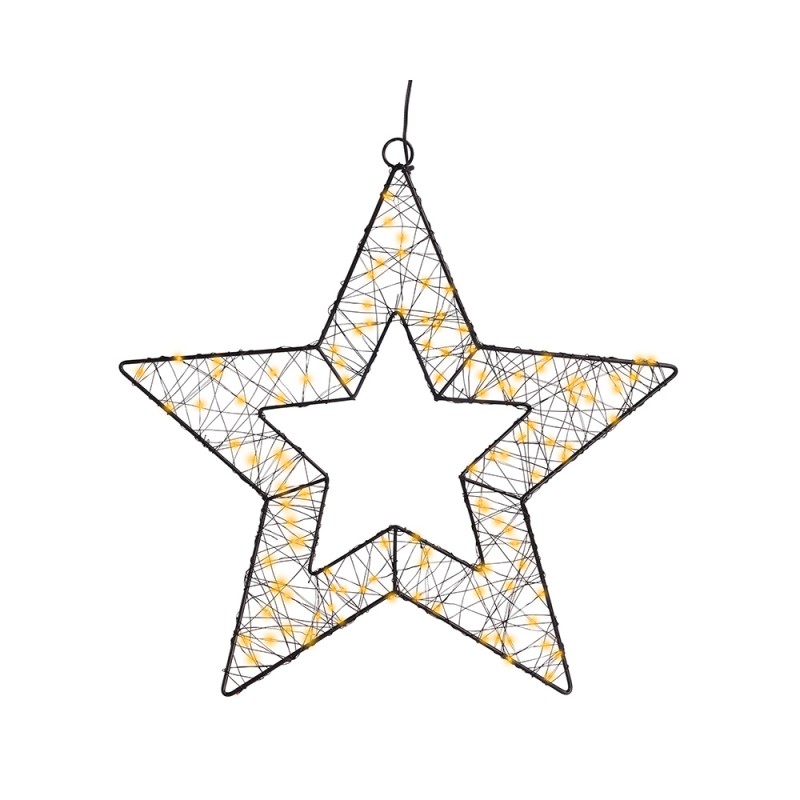 Figura microled estrella metal, exterior ø38 cm