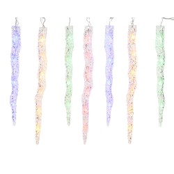 Cortina led carámbanos 60 leds, blanco cálido / multicolor, exterior, 3,6 m