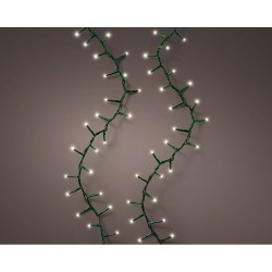 Guirnalda led compact connect (interconectable) multifunción 500 leds luz cálida con efecto intermitente cable verde exterio ...