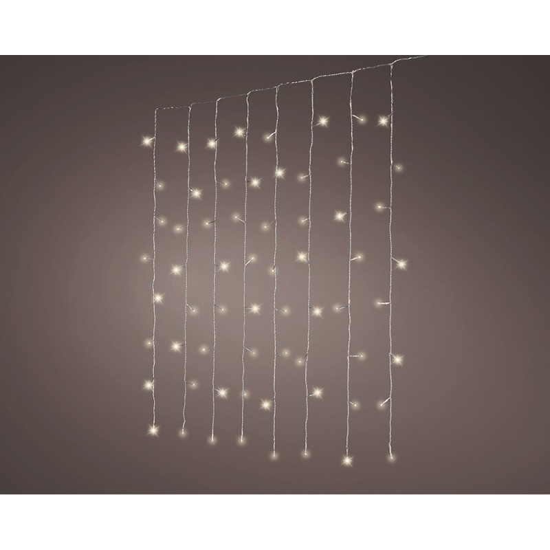 Cortina led multifunción interconectable, luz blanca cálida, 200 leds, 1,5 x 2 m