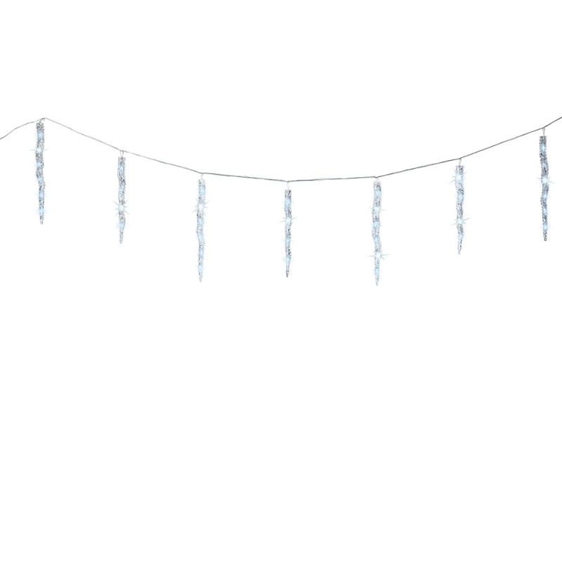 Cortina led carámbanos 60 leds, luz fría, exterior, 3,6 m