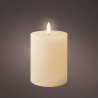Vela de cera led, color beige, acabado rústico ø7 x 11,2 cm