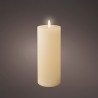 Vela de cera led, color beige, acabado rústico, ø7 x 19 cm