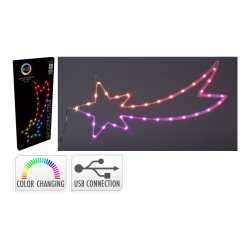 Estrella rgb 35 leds, multifunción, interior, 25 x 0,6 x 60 cm