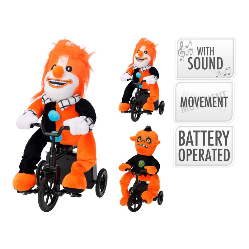 Figura de halloween en bicicleta, modelos variados, 33 cm