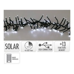 Guirnalda solar recargable, 768 leds, multifunción, luz fría, exterior, 5,6 m
