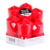 Velas de cera rojas de ø55 mm con diferentes alturas, 7 uds