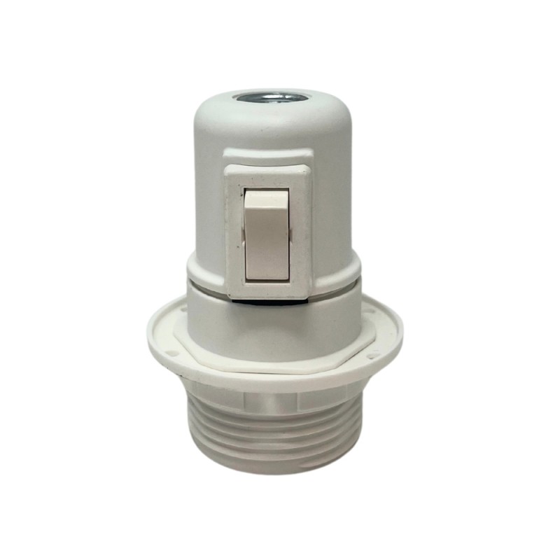 Portalámparas e27 con interruptor semirroscado con arandela 2 a 250 v blanco